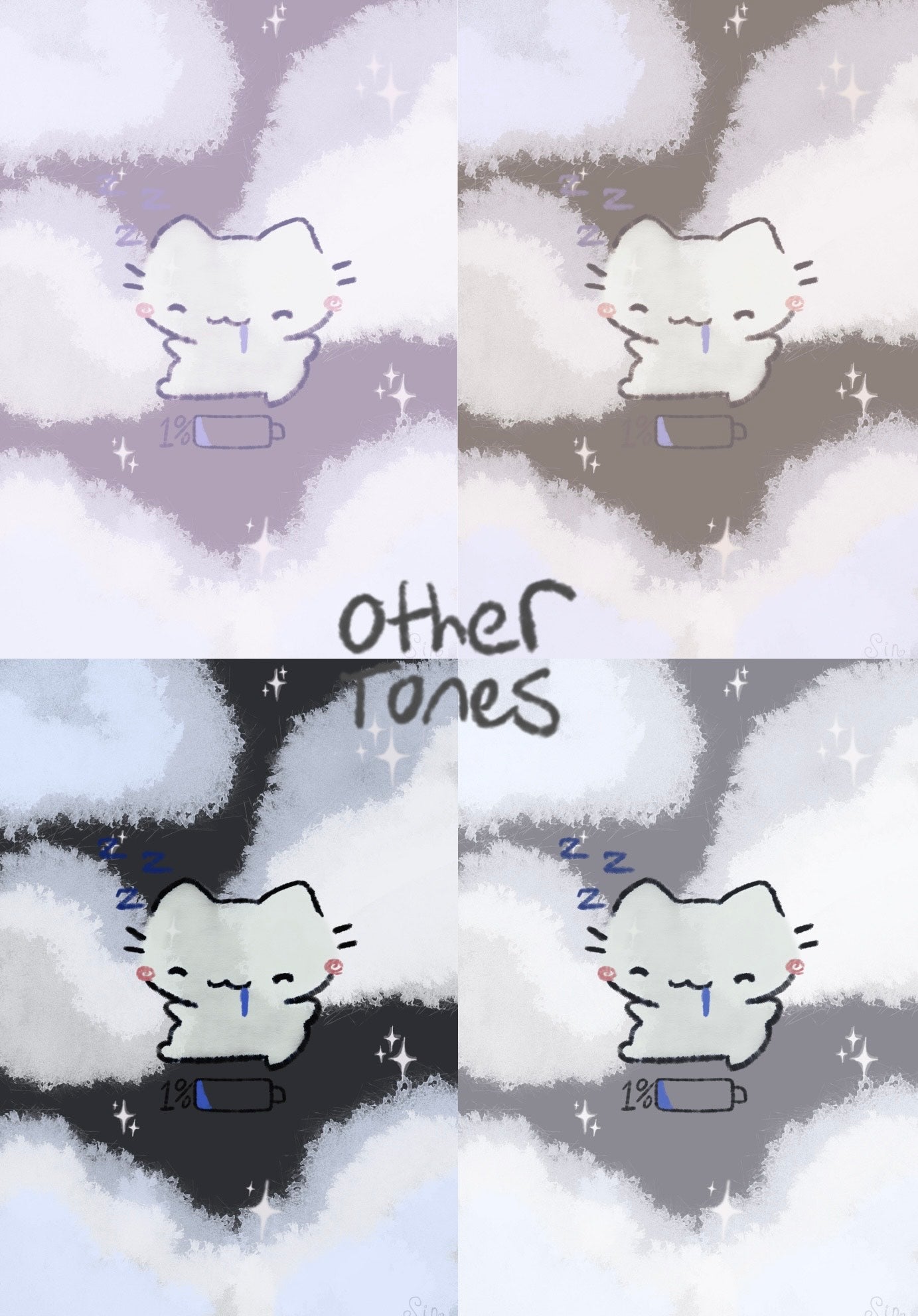 Sleepy Kitty phone wallpaper
